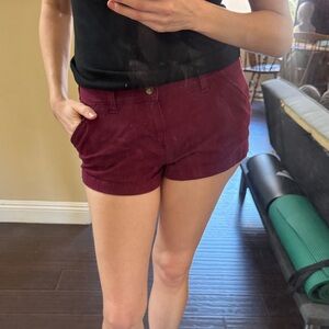 Hollister Burgundy Shorty Shorts